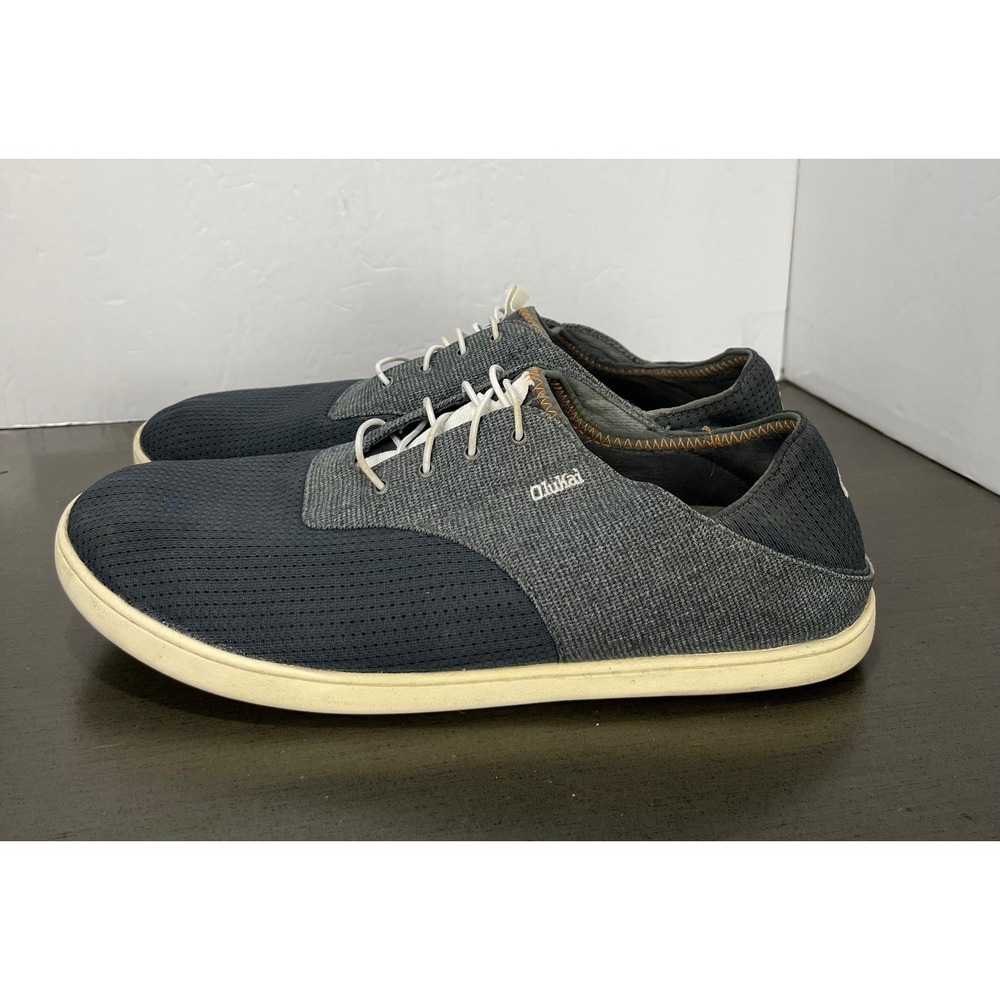 OluKai Nohea‎ Moku sneakers Mens size M12 Navy Gray Lace Up Low Top Casual
